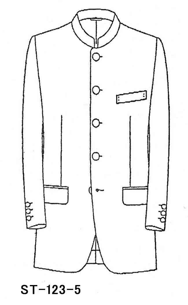 ST-123-5マオカラー・5ボタン箱ポケット